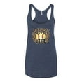 thumbnail image 3 of Softball Life Animal Print Girl Sports Tri-Blend Racerback Tank Top, Vintage Navy, Small, 3 of 5