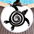 thumbnail image 1 of Black And White Turtle Simple Circle Beach Towel, 1 of 3