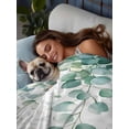 thumbnail image 3 of Eucalyptus Leaves Flat Sheets Only King Size, Soft Breathable Bed Top Sheets for Mattress, Green Botanical Summer Spring Leaves Luxury Bedding Flat Sheets for Home Hotel Bedroom Bed Protection, 3 of 9
