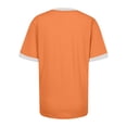 thumbnail image 5 of Women Summer Tops Women's Loose Top Printed Short Sleeve T Shirt Long Sleeve Shirts with Sayings Peach Long Shirt Women Athletic Set Warm Undershirt for Button up Flannel Ladies Orange 2XL, 5 of 5