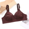 thumbnail image 4 of Entyinea Bra for Women Seamless Push Up Lace Bra Comfortable Breathable Base Tops Underwear Z5-Coffee 44, 4 of 5