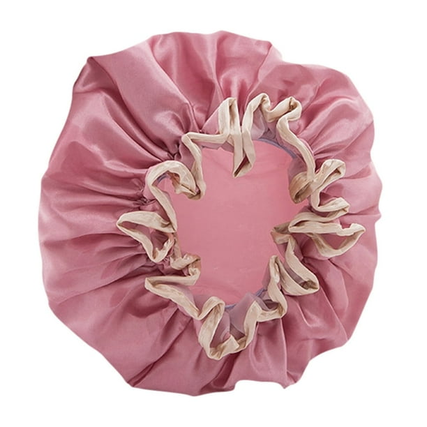 Gorro De Baño Doble Impermeable Para Mujer, Gorros De Satén, Cubrecabeza Reutilizable De Seda