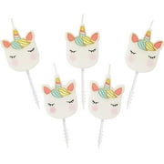 Talking Tables Shaped Candles 5Pk, Unicorn Party Supplies Birthdays, Baby, Bridal Shower, Wedding Decorations, One, Multicolor