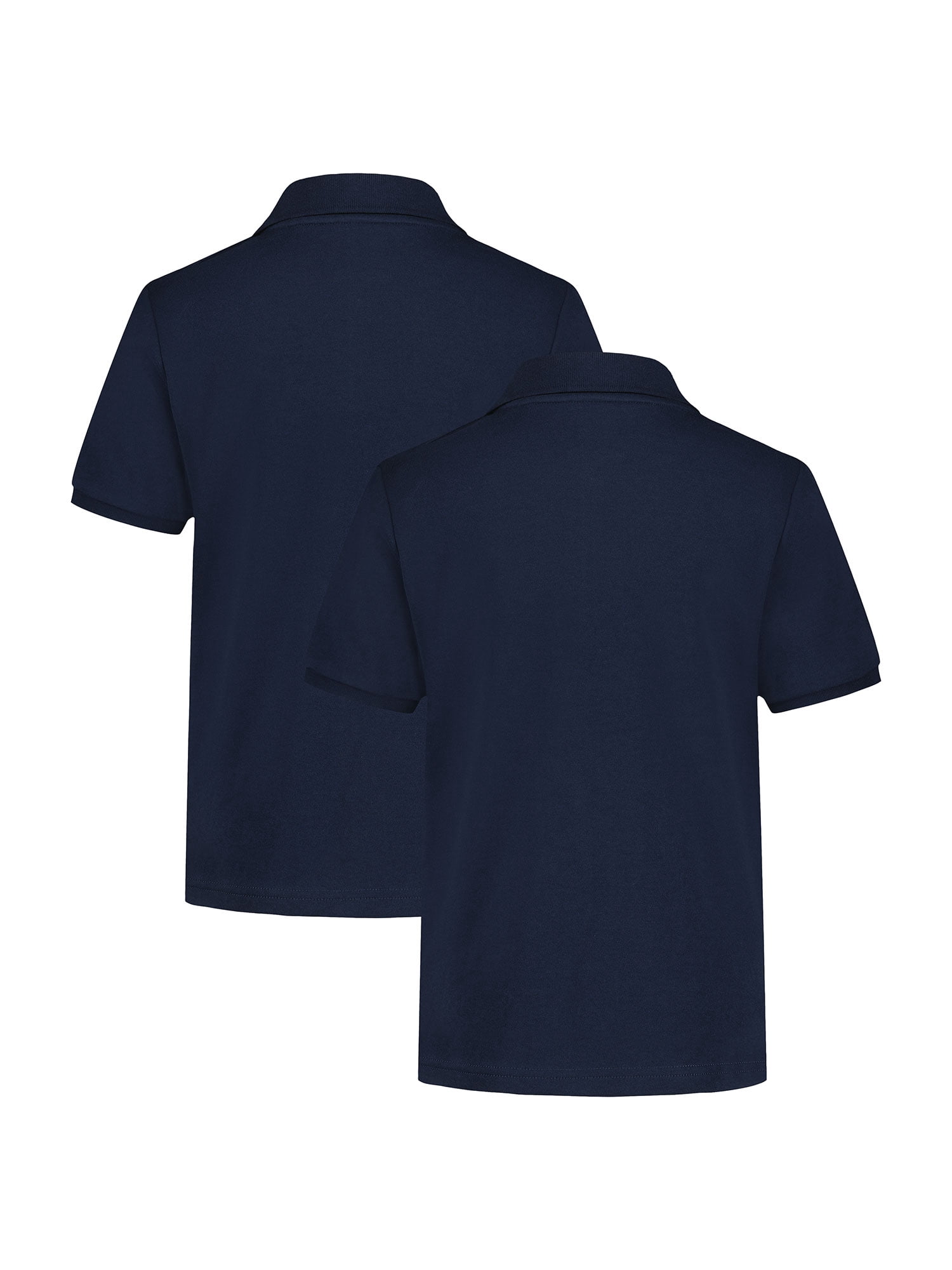 Wonder Nation Girls School Uniform Short Sleeve Performance Polo Shirt, 2-Pack, Sizes 4-18