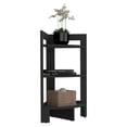 thumbnail image 5 of Riga Corner 3-Tier Shelf Side Table 31.7" High , Sofa Table, End Table with Tray White Black, 5 of 5