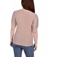 thumbnail image 2 of NY Collection Womens Petites Keyhole Lace Trim Blouse, 2 of 2