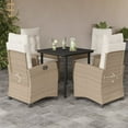 thumbnail image 1 of vidaXL 5 Piece Garden Dining Set with Cushions Beige Poly Rattan, 1 of 5