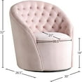 thumbnail image 3 of Meridian Furniture Alessio Pink Velvet Swivel Accent Chair, 3 of 6