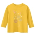 thumbnail image 2 of Cethrio Girls T Shirts, Casual Summer Crew Neck Printed 3/4 Sleeve Tops Yellow Size 7-8, 2 of 4