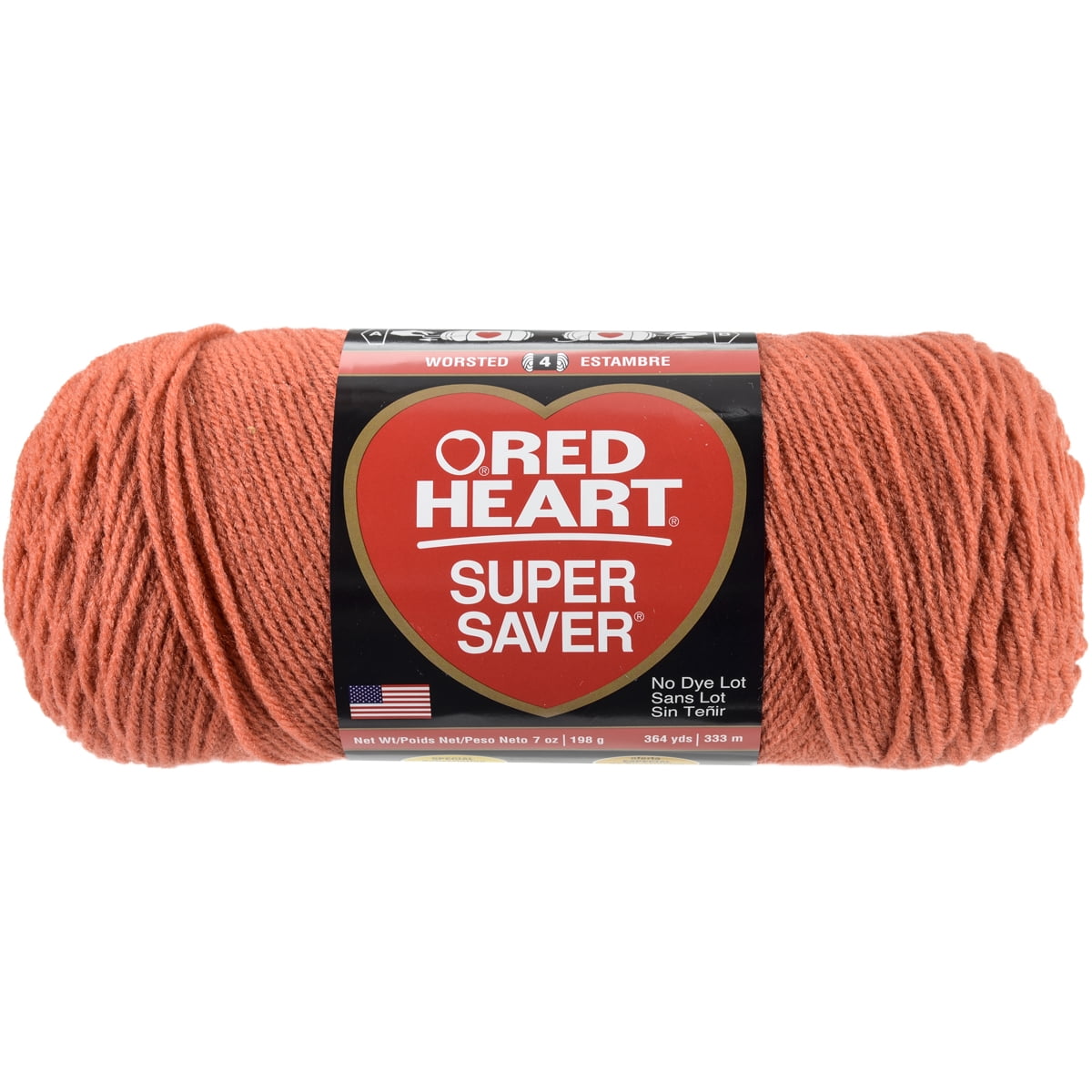 Red Heart Super Saver Yarn, Coral, 7oz(198g), Medium, Acrylic