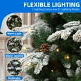 thumbnail image 6 of Dextrus 7.5 Ft Pre-lit Tiered Flocked Christmas Tree with 1200 Branch Tips, 400 Lights & 36 Pine Cones, Remote Control, 6 of 10