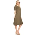 thumbnail image 3 of MOA COLLECTION Women's A-Line Short Sleeve Jersey Knit Dress - Comfortable Relaxed Fit (S-3XL), 3 of 6