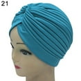 thumbnail image 2 of D-GROEE Solid Color Clean Plain Twist Stretchy Hair Turban Cap Band Chemo Bandana Hijab Pleated Indian Cap, 2 of 7