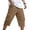 #087-Brown, variant on Men's Solid Color Cargo Capris with Elastic Waistband, Zipper Pockets, and Casual Relaxed Fit Gift