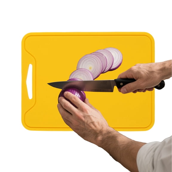 ACDANC 2026 New Silicone Cutting Board,Easy-Clean Silicone Edge Chopping Board,Mold-Resistant Surface Cutting Boards for Kitchen,For Home,Restaurant,Yellow,11.818.660.17In