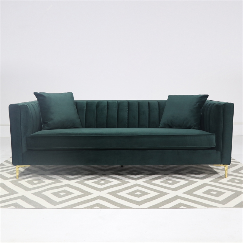 Mid Century Modern Diem Forest Green Sofa