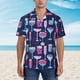 thumbnail image 2 of Balery Wine Glasses And Cocktails Camisas hawaianas de manga corta para hombre, camisas playeras de corte holgado, camisas de vacaciones con botones,Small, 2 of 7