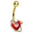 thumbnail image 4 of Belly Button Ring Gold Non- Dangle Devilish Heart 14ga, 4 of 7