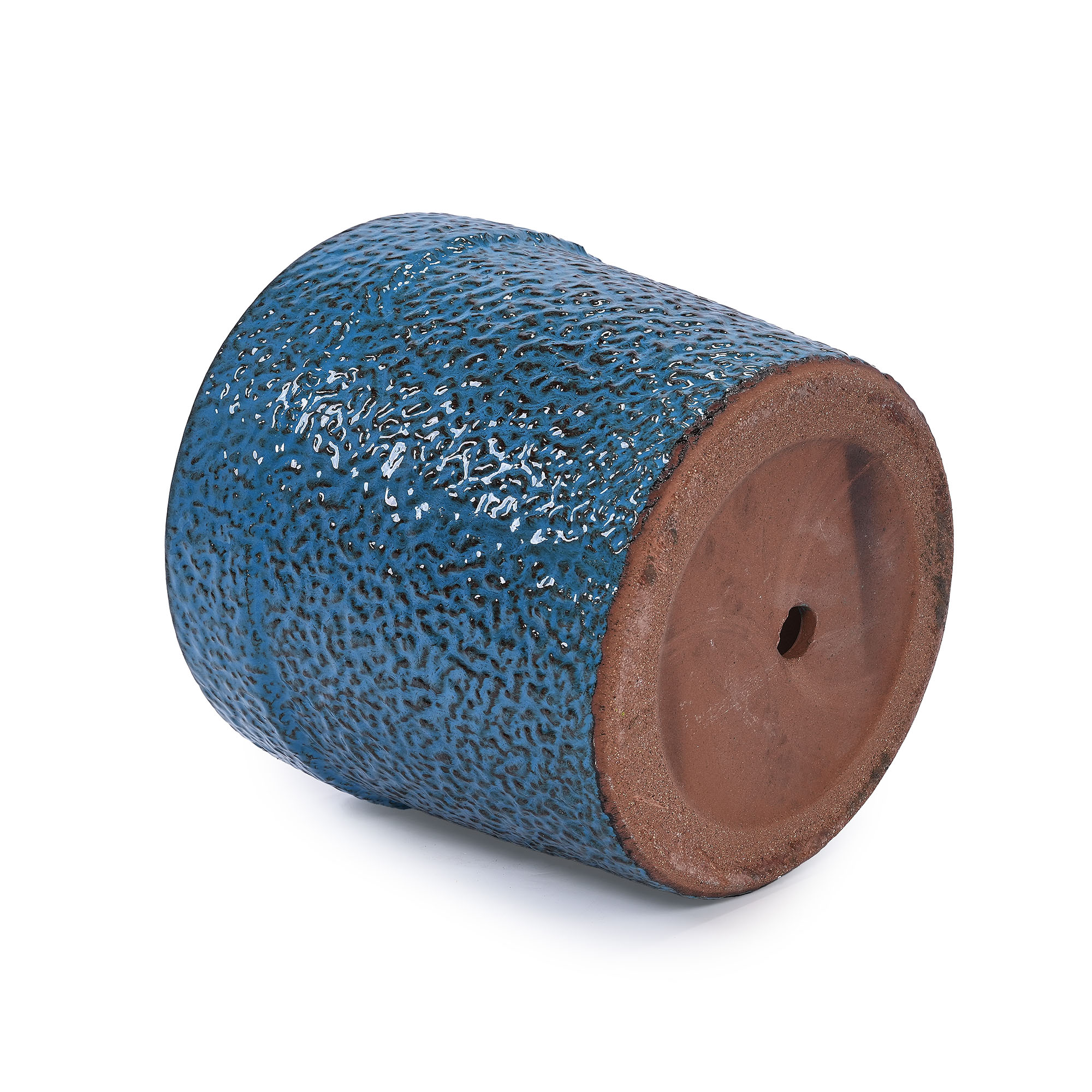 CQSXDA 3-Pack Antique Blue Ceramic Planters, 15" 12" 9" Modern Indoor Outdoor Flower Pot w/Drainage