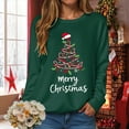 thumbnail image 6 of Gubotare Christmas Sweatshirt for Women Merry and Bright Graphic Oversized Pullover Crewneck Long Sleeve Holiday Sweatshirt Top Snowman Shirts (Green,L), 6 of 9
