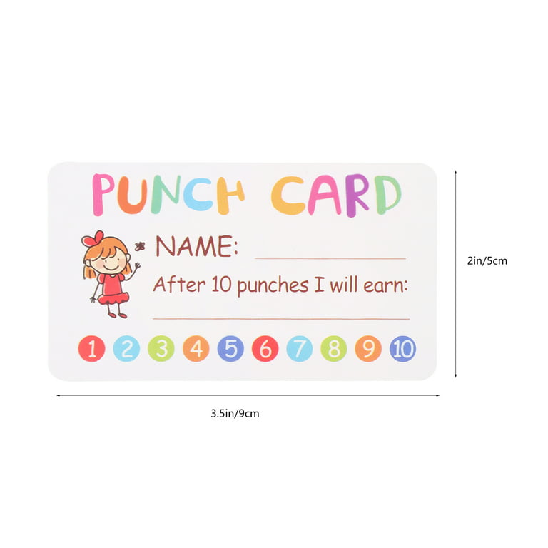 Punch Cards Children Kids Loyalty Adorable Name Preschool Reward Cartoon  Convenient Accessory Kindergarten Must
