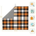 thumbnail image 2 of Uemuo Orange Plaid Pattern Dish Drying Mat,16*18 inch Absorbent Dish Drainer Kitchen Counter,Large Size Dish Drying Pad for Countertops,Sinks,Draining Racks, 2 of 6