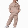 thumbnail image 7 of HCNTES Baby Girl Winter Clothes Girls Activewear Jogger Sets - 2 Piece Letter Print Graphic Pullover Hoodie Sweatshirt Sweatpants Sweatsuit Outfits, 7 of 7