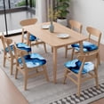 thumbnail image 6 of Light Blue Marble Flow Seat Covers for Dining Room Chairs Set Of 4,Stretch Printed Washable Chair Seat Cover with Elastic Ties and Button,Removable Waterproof Couch Cushion Covers, 6 of 6
