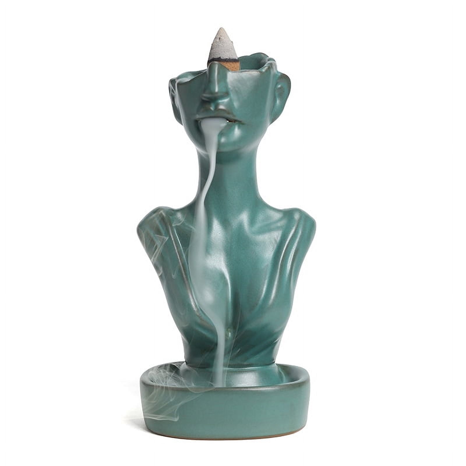Creative Ceramic Incense Burner Character Sculpture Ornaments Backflow Censer Waterfall Aromatherapy Holder Furnace Home Ornaments