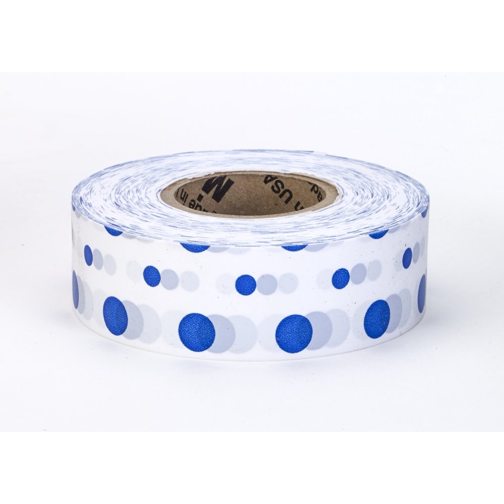Flagging Tape Ultra Standard, 13/16" x 100 YDS, Blue and White Dot (Pack of 12)