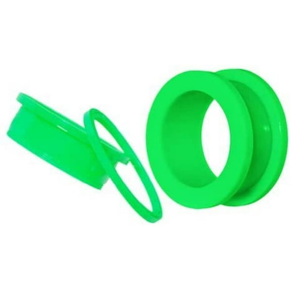 Screw-on Plugs/Gauges/Tunnels Green Acrylic 1/2" (12mm) 2 Pieces (1 Pair) (B/6/1/10)