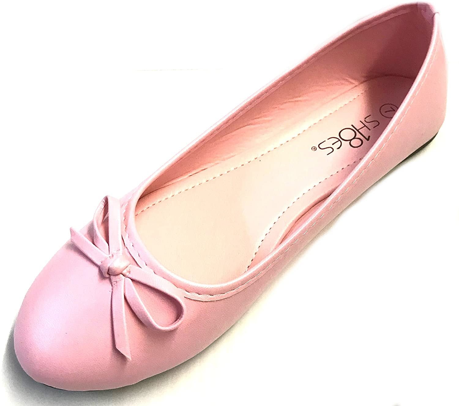 sH18es Womens Ballerina Ballet Flats Shoes Leopard & Solids 7, 8500 Pink