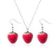 thumbnail image 3 of Pendientes de fresa roja con personalidad creativa, lindos pendientes colgantes de hongo con simulación de resina de fruta 3D, 3 of 5