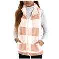 thumbnail image 3 of Gubotare Girls Sherpa Fleece Vest Boys Girls Polar Fleece Vest Jacket Zip Up Lightweight Collared Warm Outerwear Vest Sleeveless 2025 Fall Tops Size 11-12 (Orange,11-12 Years), 3 of 9