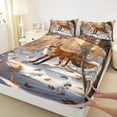 thumbnail image 3 of jejeloiu Jungle Fox Animal Queen Sheet Sets,Autumn Fall Maples Bed Set For Men Women 4 Pieces, 3 of 7
