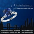 thumbnail image 2 of Gem Stone King 14K White Gold Blue Created Sapphire Solitaire Engagement Ring for Women | 3.66 Cttw | Round 10MM | Gemstone September Birthstone | Size 8, 2 of 6