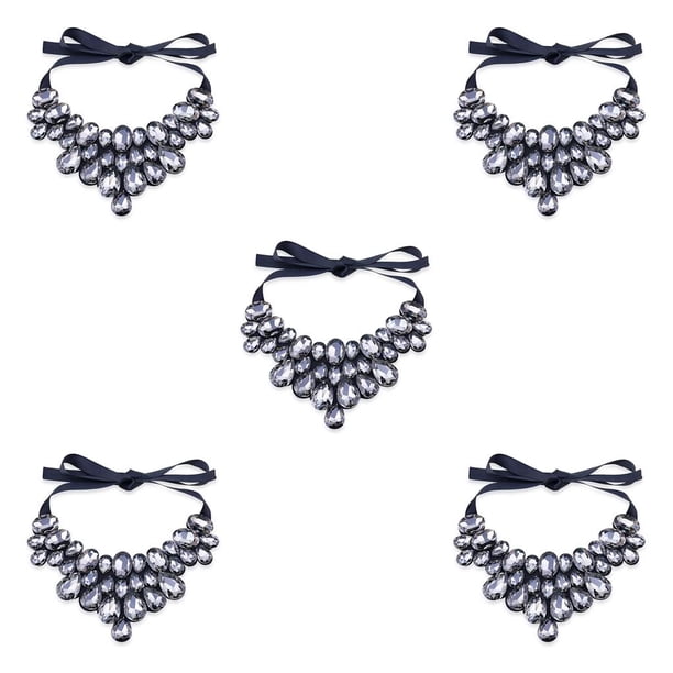 Qarigey Collar de mujer, gargantillas elegantes con estilo, colgantes, Gargantilla para niñas, adorno para el cuello, collares con babero Type5 NO5