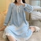 thumbnail image 2 of Camisón grueso de franela lisa para mujer: ropa de estar por casa que se pone por la cabeza, pijama suave y cálido para otoño/invierno, 2 of 4