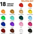 thumbnail image 5 of Acrylic Paint, Shuttle Art 18 Colors Acrylic Paint Bottle Set (250ml/8.45oz), Rich Pigmented Acrylic Paints, Bulk Painting Supplies for Artists, Beginners and Kids on Rocks Crafts Canvas Wood Ceramic, 5 of 10