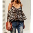 thumbnail image 1 of Women's Leopard Cold Shoulder Blouse, 1 of 8
