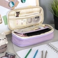 thumbnail image 4 of Wrapables Large Capacity Pencil Case, Expandable Pencil Pouch for Stationery Tools, Lavender, 4 of 6