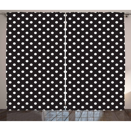 Black And White Curtains 2 Panels Set Classical Pattern Of White