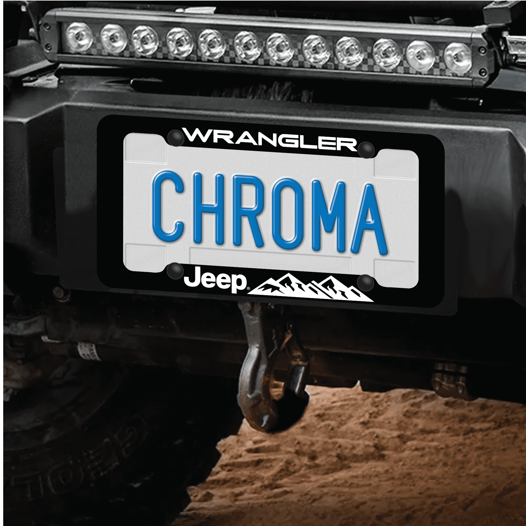 Jeep Wrangler Mountain License Plate Frame (ABS)