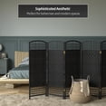 thumbnail image 6 of Red Lantern 4 ft. Short Fiber Weave Folding Screen - Black - 6 Panels, 6 of 7