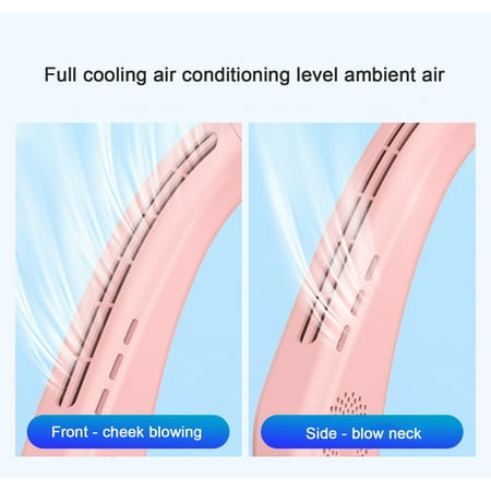 

Leafless Hanging Neck F-an No Blade F-an Design Portable F-an Strong Wind No Hair Twisting Short Charging Long Use Time 3 Speeds