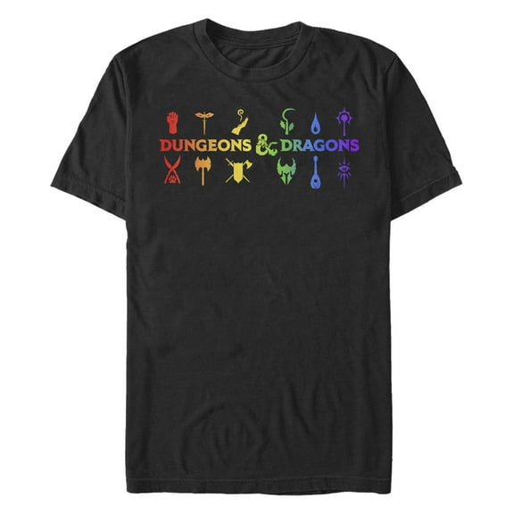Men's Dungeons & Dragons Rainbow Symbol Logo  Graphic T-Shirt