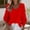 White, variant on Qulqfy Casual Women's Blouses Loose Fit V-Neck Solid 3/4 Length Sleeve Basic Dressy Flowy Work Fall Tops for Women Trendy Black L