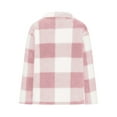 thumbnail image 4 of Sriper Womens Winter Fuzzy Fleece Jacket Long Sleeve Winter Open Front Lapel Collar Cardigan Plaid Hooded Thick Plus Fleece Warm Jacket Coat Pink S Preppy Clothes Work, 4 of 5