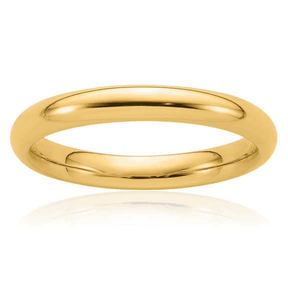 14K Solid Yellow Gold 3mm Comfort Fit Plain Classic Wedding Band Ring