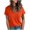 Orange, variant on JSheng Women Tops Summer T-Shirts Short Sleeve V-neck Raglan Shoulder Short-Sleeved Solid Color Casual T-shirts Coffee XXL